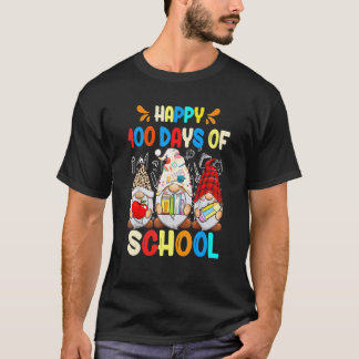 Camiseta Felices 100 Días De Escuela Gnomos Profesor Niños