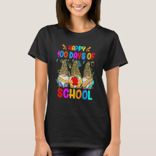 Camiseta Felices 100 Días De Escuela Gnomos Profesor Niños