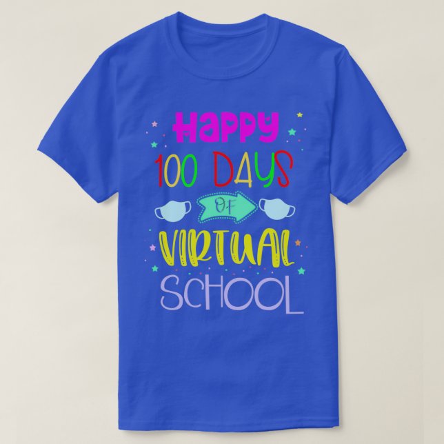 Camiseta Felices 100 días de escuela virtual (Diseño del anverso)