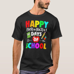 Camiseta Felices 100 Días De Fórmula De Matemáticas Escolar
