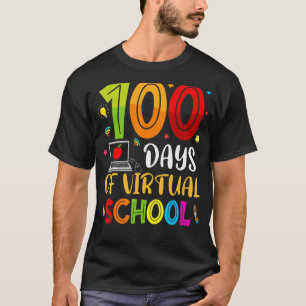 Camiseta Felices 100 Días De Maestra Virtual Escolar