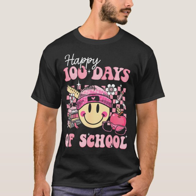 Camiseta Felices 100 Días De Maestros Retro Groov (Anverso)