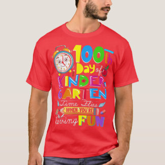 Camiseta Felices 100 Días De Niños En Escuela Primaria