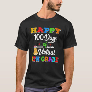 Camiseta Felices 100 días de niños virtuales de noveno grad