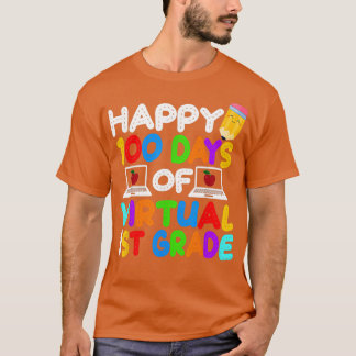 Camiseta Felices 100 días de niños virtuales de primer grad