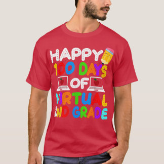 Camiseta Felices 100 días de niños virtuales de segundo gra