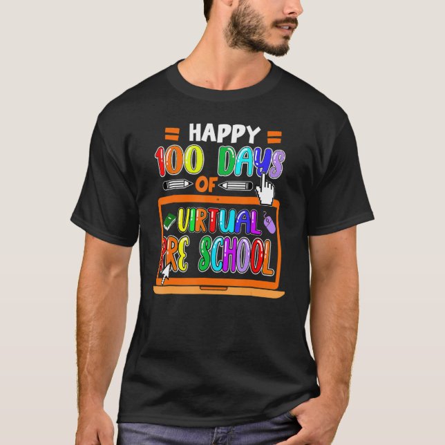 Camiseta Felices 100 Días De Primaria Virtual Preescolar (Anverso)