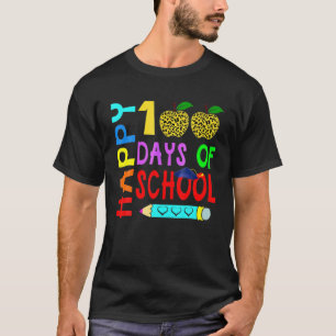 Camiseta Felices 100 Días De Regalo De Grad De Leopardo Esc