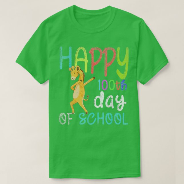 Camiseta Felices 100 días del Día de la Escuela Dabbing Gir (Diseño del anverso)