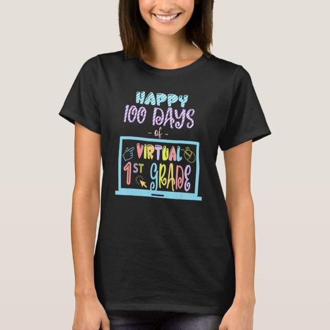 Camiseta Felices 100 días del séptimo grado virtual (Anverso)