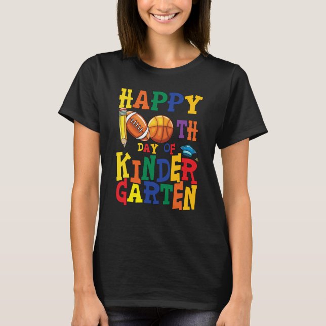 Camiseta Felices 100 Días Escolares De Kinder Garten 2023 (Anverso)