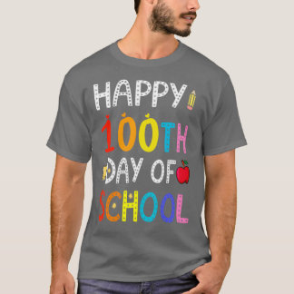 Camiseta Felices 100 días escolares para profesores o niños