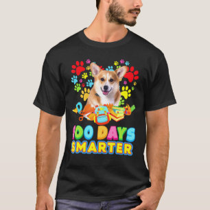 Camiseta Felices 100 días Perro Corgi más inteligente para