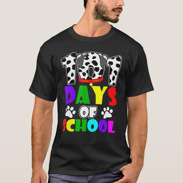 Camiseta Felices 101 días, alumno de perro escolar o profes (Anverso)