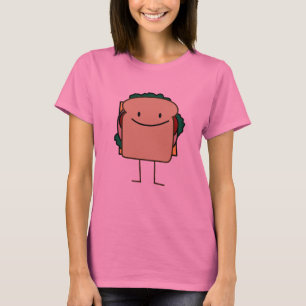 Camiseta Felices Alimentos Sonriendo Sándwich