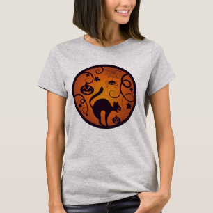 Camiseta Felices arañas y murciélagos de gatos negros en la