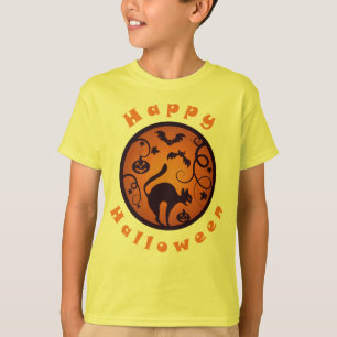 Camiseta Felices arañas y murciélagos de gatos negros en la