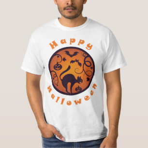 Camiseta Felices arañas y murciélagos de gatos negros en la