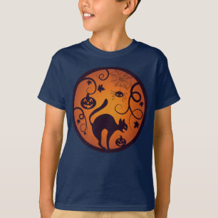 Camiseta Felices arañas y murciélagos de gatos negros en la