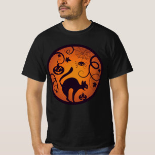 Camiseta Felices arañas y murciélagos de gatos negros en la
