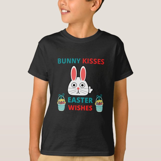 Camiseta Felices Besos Y Deseos De Conejo De Pascua (Anverso)