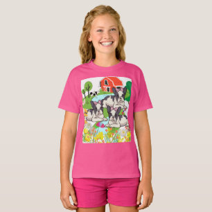Camiseta Felices cachorros de corral Amids Flowers