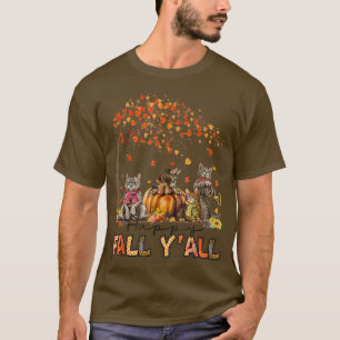 Camiseta Felices caídas todos los gatos graciosos Calabazas