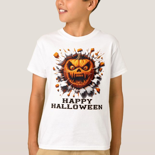Camiseta Felices Calabazas De Halloween Humeando (Anverso)