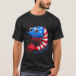 Camiseta Felices Camarones Celebran El 4 De Julio Niños Hom