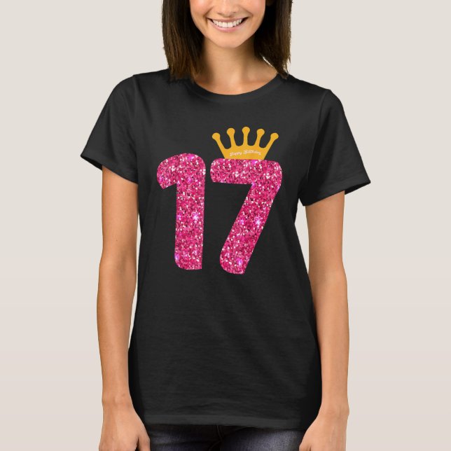 Camiseta Felices Chicas de cumpleaños 17 Fiesta cumpleaños (Anverso)
