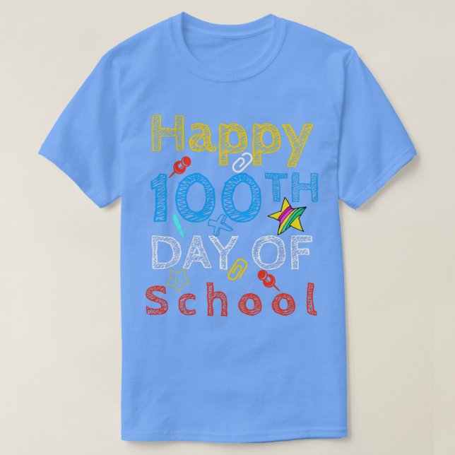 Camiseta Felices Cien Días De Maestra Escolar (Diseño del anverso)