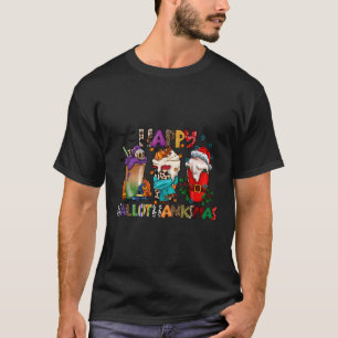 Camiseta Felices Coffee De Hallowthanksmas Para El