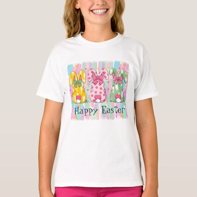 Camiseta Felices Conejos de Pascua (Anverso)