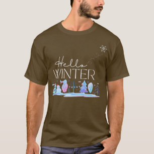 Camiseta Felices copos de nieve en invierno Pastel Winter T