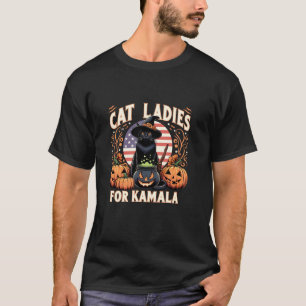 Camiseta Felices damas de gato retro de Halloween para Kama