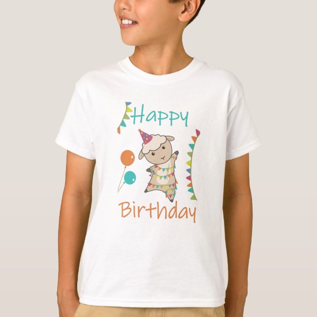Camiseta Felices Deseos De Cumpleaños Para Ustedes, Ovejas  (Anverso)