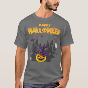 Camiseta Felices diseños de bruja de calabaza de Halloween 