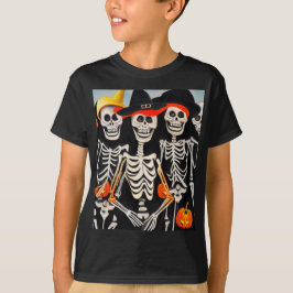 Camiseta Felices esqueletos de Halloween