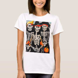 Camiseta Felices esqueletos de Halloween