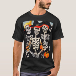 Camiseta Felices esqueletos de Halloween