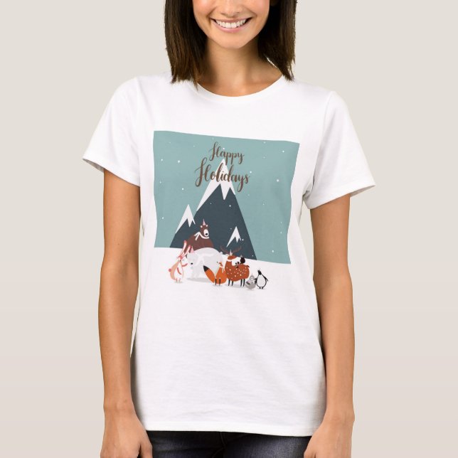 Camiseta Felices fiestas, amigos de animales (Anverso)