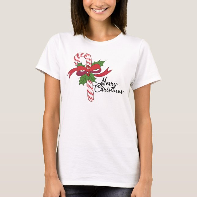 Camiseta Felices fiestas Candy Cane (Anverso)