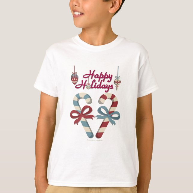 Camiseta Felices fiestas Candy Cane Heart (Anverso)