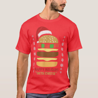 Camiseta Felices Fiestas Con Navidades De Queso Santa Hat C