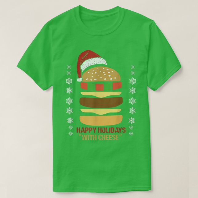 Camiseta Felices Fiestas Con Navidades De Queso Santa Hat C (Diseño del anverso)