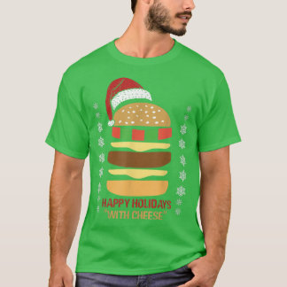 Camiseta Felices Fiestas Con Navidades De Queso Santa Hat C