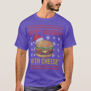 Camiseta Felices Fiestas Con Queso Gracioso Hamburger Chris