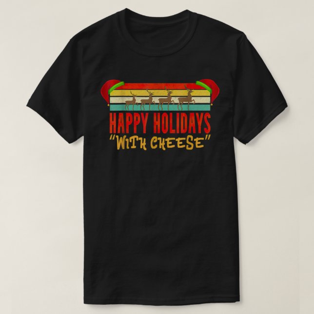 Camiseta Felices Fiestas Con Queso Navidades Cheeseburger (Diseño del anverso)