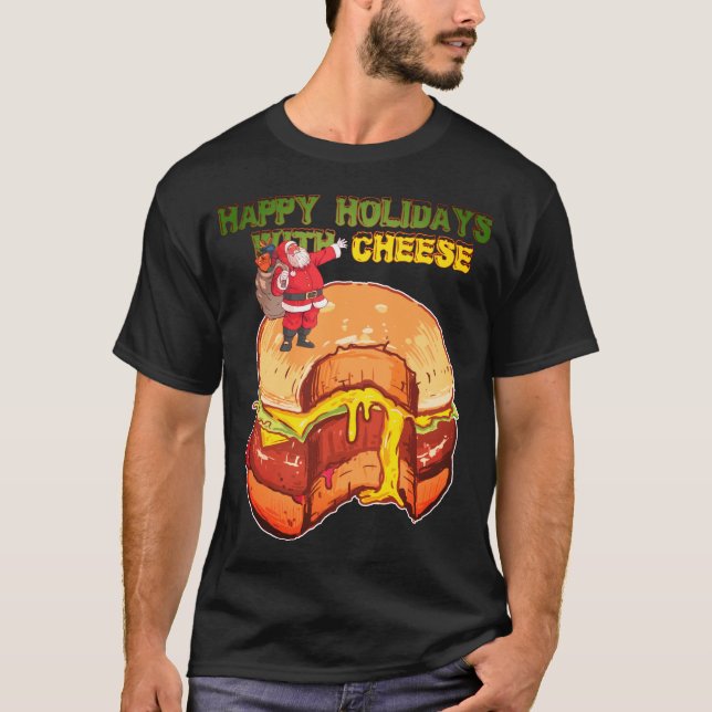 Camiseta Felices fiestas con queso y Navidades Cheeseburger (Anverso)