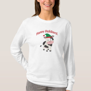 Camiseta ¡Felices Fiestas! Cow Elf